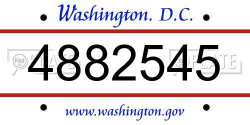 4882545 District Of Columbia License Plate