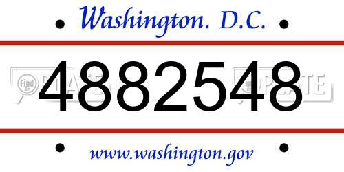 4882548 District Of Columbia License Plate