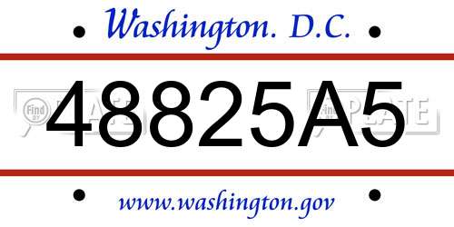 48825A5 District Of Columbia License Plate