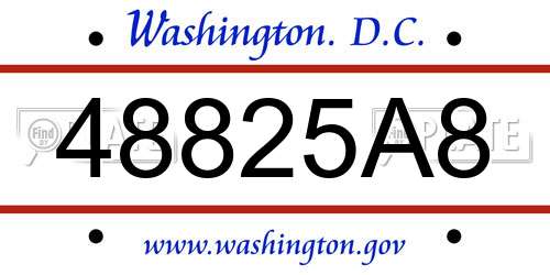 48825A8 District Of Columbia License Plate