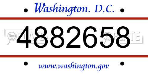 4882658 District Of Columbia License Plate