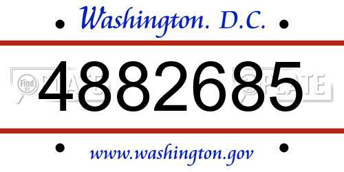 4882685 District Of Columbia License Plate