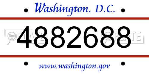 4882688 District Of Columbia License Plate