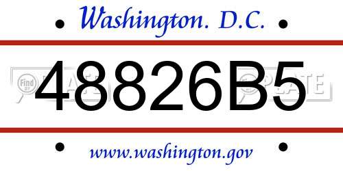 48826B5 District Of Columbia License Plate