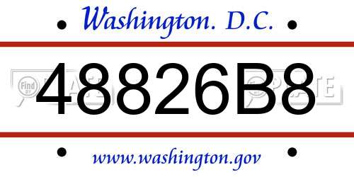 48826B8 District Of Columbia License Plate