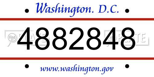 4882848 District Of Columbia License Plate