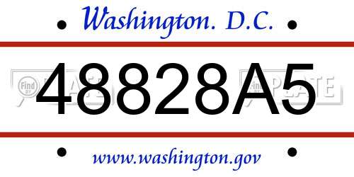 48828A5 District Of Columbia License Plate