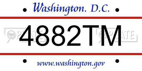 4882TM District Of Columbia License Plate