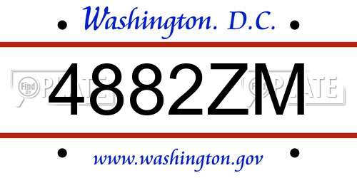 4882ZM District Of Columbia License Plate