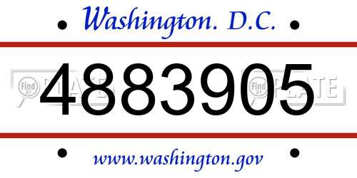 4883905 District Of Columbia License Plate