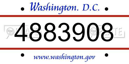 4883908 District Of Columbia License Plate