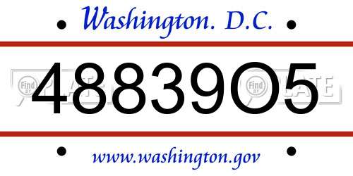 48839O5 District Of Columbia License Plate