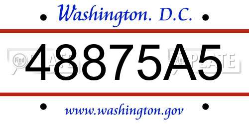 48875A5 District Of Columbia License Plate