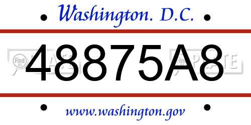 48875A8 District Of Columbia License Plate