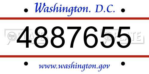 4887655 District Of Columbia License Plate