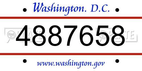 4887658 District Of Columbia License Plate