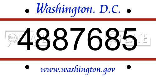 4887685 District Of Columbia License Plate
