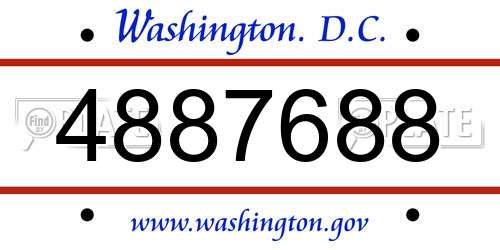 4887688 District Of Columbia License Plate