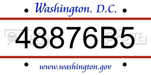 48876B5 District Of Columbia License Plate