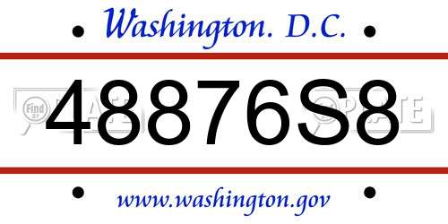 48876S8 District Of Columbia License Plate