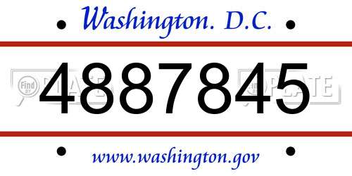 4887845 District Of Columbia License Plate