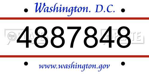 4887848 District Of Columbia License Plate