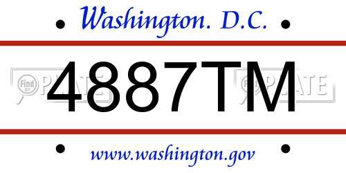 4887TM District Of Columbia License Plate