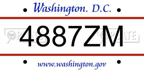 4887ZM District Of Columbia License Plate