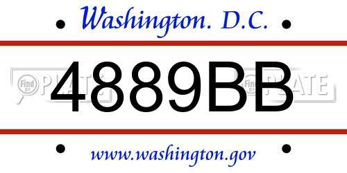 4889BB District Of Columbia License Plate