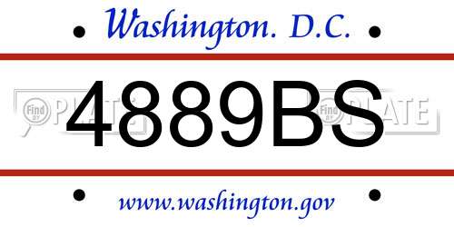 4889BS District Of Columbia License Plate
