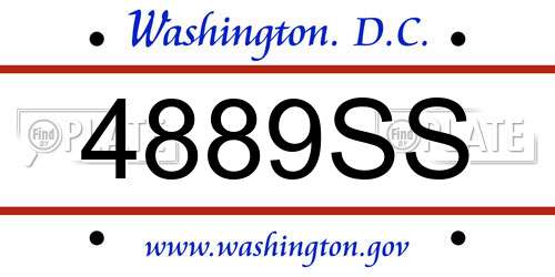 4889SS District Of Columbia License Plate