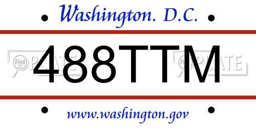 488TTM District Of Columbia License Plate