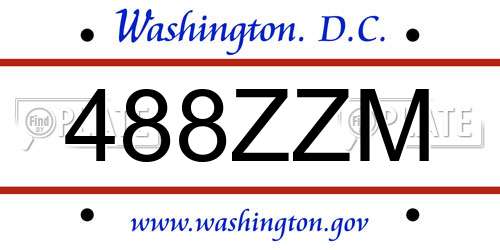 488ZZM District Of Columbia License Plate