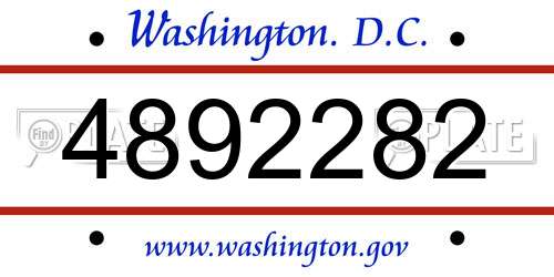 4892282 District Of Columbia License Plate