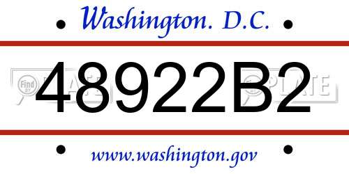48922B2 District Of Columbia License Plate