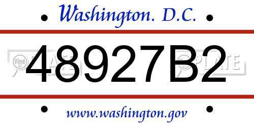 48927B2 District Of Columbia License Plate