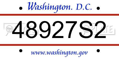 48927S2 District Of Columbia License Plate