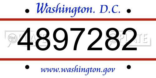 4897282 District Of Columbia License Plate