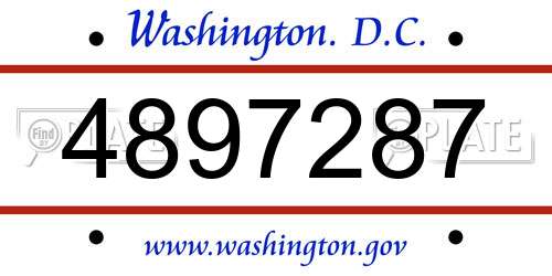 4897287 District Of Columbia License Plate