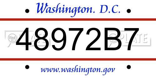 48972B7 District Of Columbia License Plate