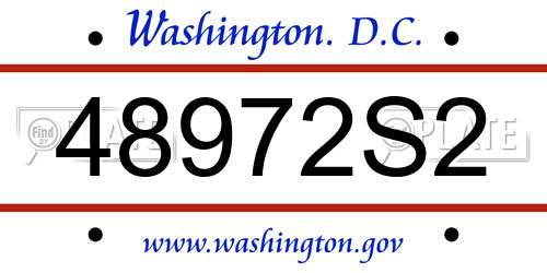 48972S2 District Of Columbia License Plate