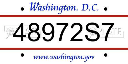 48972S7 District Of Columbia License Plate