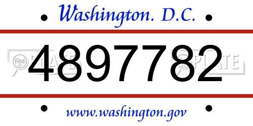 4897782 District Of Columbia License Plate