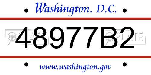 48977B2 District Of Columbia License Plate