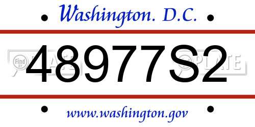 48977S2 District Of Columbia License Plate