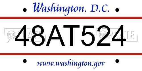 48AT524 District Of Columbia License Plate