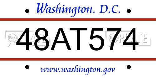 48AT574 District Of Columbia License Plate