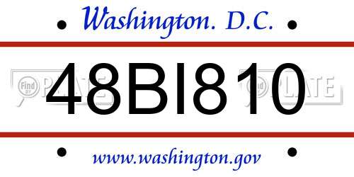 48BI810 District Of Columbia License Plate
