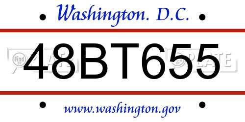 48BT655 District Of Columbia License Plate