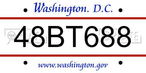 48BT688 District Of Columbia License Plate